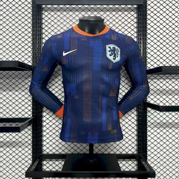 Netherlands 2024/25 Euro Away Long Sleeves Jersey â Player Versi